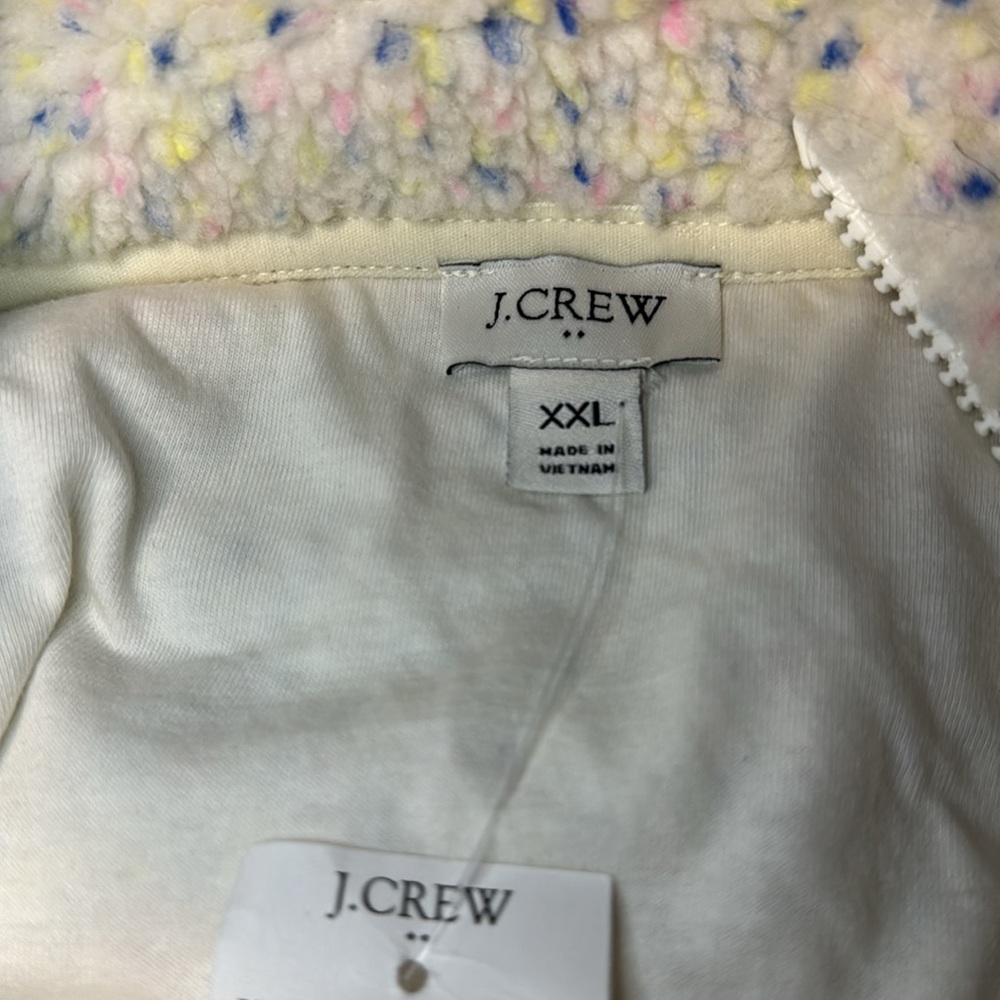 J Crew Sherpa Jacket Off White & Pastel Confetti - Picture 8 of 10